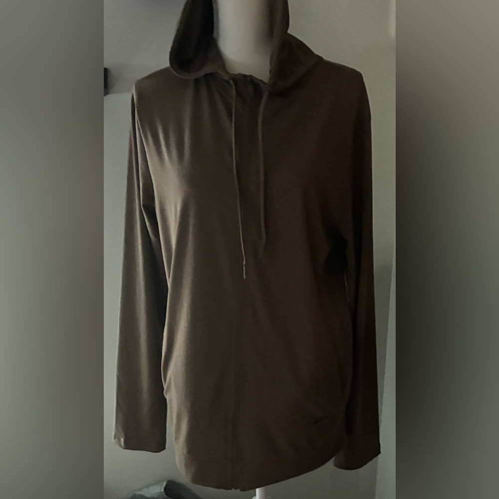 NWT Pro Player Brown Hoodie Lightweight Zip Up Sweatshirt